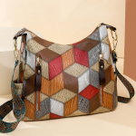 Yogodlns Patchwork Clashing Colors &Otilde;lakott Kvaliteetne k&auml;ekott Naiste kott Luksusliku disainiga Crossbody kott Naiste k&auml;ekott 30x10x26cm