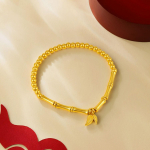 Kuldse v&auml;rvi k&otilde;rge mansetiga k&auml;ev&otilde;ru elastse n&ouml;&ouml;riga, kuldsete helmestega k&auml;ev&otilde;ru, naiselik temperament, bambuses&otilde;lm one size kuld