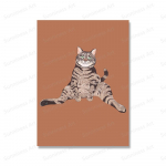 Naljakas veinist musta kassi teemaline seinakunst l&otilde;uendile, Nodic plakatid ja prindid, vannitoa seinapildid elutoa kodukaunistamiseks 21x30cm No Framed heleroheline v&auml;rv