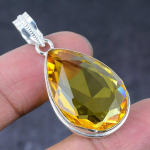 Citrine Gemstone Handmade 925 Sterling Silver Gift Jewelry Pendant 1.77 t5o07