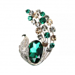 Moodne Kristall Daamide Kristall Lill Pross Ebakorrap&auml;rane Keerduv Pross Kingitus M&auml;lestuslik Geomeetriline N&otilde;el Aksessuaarid Naistele PD1969 roheline