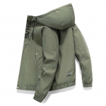 Meeste jope vabaaja ilus jakk Kevadine uus kapuutsiga jope Trendikas noored mehed M roheline