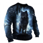 Lion Animal Pullovers Meeste kevad-s&uuml;gis &uuml;mmarguse kaelusega pikkade varrukatega meeste spordir&otilde;ivad plusssuuruses Vintage 3D printiga kapuuts S