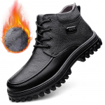 Ehtsast nahast meeste saapad Mugavad soojad pahkluu talvesaapad &Auml;rinahast saapad 38 must