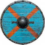60,96 cm Viking Wooden Shield Ehtne Rollo lahingus kulunud Viking Shield kogutav Larp Cosplay lahinguvalmis kilp