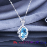 Tsirkoonist ripats kaelakee meeste amuletid ripatsid p&auml;ris sinine v&otilde;lusid vintage ehted kristall 925 h&otilde;be kingitus disainer luksus 45cm