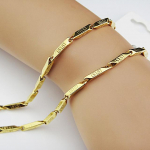 Kuldne ja h&otilde;bedane meeste kettkaelakee, roostevabast terasest naiste meeste kost&uuml;&uuml;m, toimne kaelakeed, mood, peokleit, ehted A867 50CM