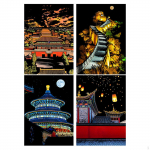 4 tk kraapimispaberi kunstikomplekt, meisterdamine lastelaudadele, mis joonistavad puidust musti lehti Style A