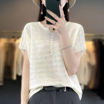 YYFS Naiste mood vabaaja kevads&uuml;gise &uuml;hev&auml;rvilise tr&uuml;kiga l&uuml;hikeste varrukatega V-kaelusega pluusid ja s&auml;rgid XXL