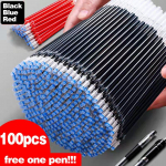 50 0,5 mm kustutatav t&auml;itevarras Magic Pen k&auml;epide, sinine must tindiga geelpliiatsi kirjatarbed 50 Pcs sinine