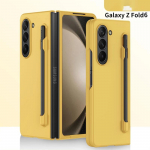 3in1 luksuslik &uuml;mberp&ouml;&ouml;ratav matt &auml;ri&uuml;mbris Samsung Galaxy Z Fold 5 Fold 6 jaoks koos Stylus SPen pesaga pliiatsihoidjaga Nahk Tundub p&otilde;rutuskindel kaitsekate For Samsung Z Fold 6&Case with Pen