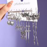 18tk/komplekt Punk gooti stiilis k&otilde;rvar&otilde;ngakomplekt naistele h&otilde;betatud k&otilde;rvar&otilde;ngas vanaaegne madu liblikas seente k&otilde;rvar&otilde;ngas mood must ehe