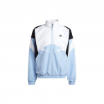 Adidas V&auml;rviplokk Logotr&uuml;kiga T&otilde;mblukuga Retro Spordistandkrae Jakk Meeste Jakk Valge IC3695 L