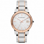 Burberry BU9006 h&otilde;bedane sihverplaadiga kahetooniline roostevabast terasest unisex k&auml;ekell