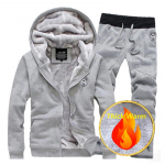 Meeste kapuutsiga pluss sametist paks kampsun, kost&uuml;&uuml;m jakk, s&uuml;gis- ja talvine meeste riided L burgundiapunane