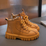 Mood Uus Lastemood L&uuml;hikesed saapad S&uuml;gispoistele T&uuml;drukutele Libisemisvastased Saapad Briti platvormil Pael &Uuml;hev&auml;rvilised Laste vabaajajalatsid 26 insole16.5cm pruun