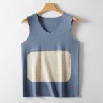 Kahepoolne Saksa sametist soe vest meestele &Otilde;mblusteta keha kujundav alus, soe topp L