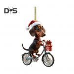 Taks j&otilde;uluripats, akr&uuml;&uuml;list koeraehe j&otilde;ulupuu jaoks. Armas biker-taksi disainiga pidulik kodukaunistus kingitus koeras&otilde;pradele A