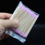 1 kott Puidust vatipulgad Otsikud &Uuml;hekordsed mikrovatipulgad Meigik&otilde;rvad Puhastuspulgad Kosmeetilised k&uuml;&uuml;ned Ripsmete pikendamise t&ouml;&ouml;riistad 7cm
