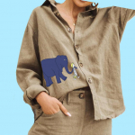 Naiste moodne rev&auml;&auml;rkraega pluus Naiste vabaaja n&ouml;&ouml;biga alla &uuml;laosa tr&uuml;kiga puuvillane linane s&auml;rk S valge