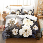 Elegantne lilledega voodipesukomplekt tekikotikomplekt 3D voodipesu digitaaltr&uuml;kk voodipesu queen-size voodipesukomplekt moedisain AU Double(180x210cm)
