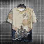 Vintage meeste T-s&auml;rk Suvine Ameerika s&auml;rk Topid Kompassiga tr&uuml;kitud l&uuml;hikeste varrukatega T-s&auml;rgid Igap&auml;evased vabad meeste r&otilde;ivad vabaaja t&auml;navar&otilde;ivad 5XL