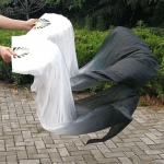 Pikkus M&uuml;&uuml; Tantsuf&auml;nn Gradient Tantsija praktika Imitatsioon Pikad lehvikud Tantsuetendus Rekvisiidid Valge One piece 1.2cm