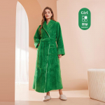 Suures suuruses meeste ja naiste s&uuml;gistalvine paks soe pehme flanellist hommikumantel Paarid Luksuslik hommikumantel pikad magamisriided XXXL roheline