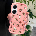 V&auml;rvitud muster Big Wave Edge pehme silikoon materjal Macaron telefoni &uuml;mbris p&otilde;rutuskindel kaitsev kummist &uuml;mbris OPPO Reno Realme jaoks OPPO A18 valge