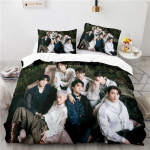 Korea laulugrupp Got7 3D-mustriga tekikatted ja padjap&uuml;&uuml;rid Voodipesukomplekt &Uuml;heinimese, kaheinimese, Queen, King suurused Magamistoa kaunistuseks 2/3 tk 135x200cm gray