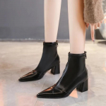 2024. aasta uhiuued naiste saapad, kontsaga, mustad nahksaapad, terava varbaga pahkluusaapad peokingad, lukuga k&uuml;ljesaapad, naiste saapad 34-39 34 pruun