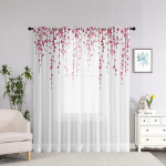 2 t&uuml;kki HD digitaalsed printsessistiilis roosad kirsipuu&otilde;itega kardinad kodu kaunistamise stiil kaunistamine elutuba magamistuba Roddi W52H63inchW132H160cm