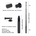 Selfie Stick Insta360 X4 Ace Pro DJI GoPro mootorratta juhtraua kinnitusega, kaamera kronsteini adapteri monopood alus