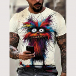 Naljakas 3D loomade tr&uuml;kitud T-s&auml;rk meestele Street Trend Harajuku r&otilde;ivad vabaaja O-kaelusega l&uuml;hikeste varrukatega mood hingavad suvetopid M