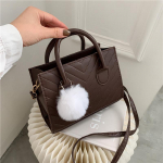 2024 Trendikas Tekstuuriga V&auml;ike Ruudukujuline Kott &ndash; Naiste Kevad/Suvi S&otilde;numikott ja &Otilde;lakott tumepruun v&auml;rv