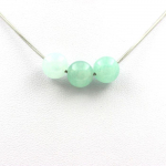 Pierres et Min&eacute;raux. Collier 3 perles Ang&eacute;lite 8 mm Chaine en acier inoxydable.