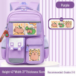 Kapiibara Suure mahutavusega kerge seljakott 1.-6. klassidele: Mustuskindel ja armas poistele ja t&uuml;drukutele large