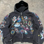 Ameerika retrokapuutsiga kampsun meestele ja naistele Paarimudelite Skull Lazy Wind Print kapuutsiga pikkade varrukatega t&otilde;mblukuga kapuutsiga kampsun XXXL