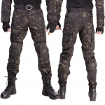 Multicam Camouflage Military Pants Kulumiskindlad matkap&uuml;ksid Paintball Cargo Pant P&otilde;lvekaitsmetega Uus XXL