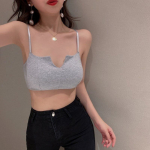 Naiste Rinnahoidjad Disain Soliidne Aluspesu Sling Pesu Mood Tankid naistele Casaul Vest siseriide T&uuml;drukutele Lihtsad rinnahoidjad Juhtmeta seljata aluspesu 32/70AB must