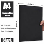 640/400/240/160 lehek&uuml;lge &uuml;lipaksu joonega &otilde;pilasp&auml;evik m&auml;rkmik kontoritarvete A4/A5/A6 PU nahast &auml;rit&ouml;&ouml; m&auml;rkmik A4 Black 400page
