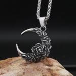 Uued roostevabast terasest tumedast poolkuust roosiripats, isikup&auml;rastatud titaanist terasest kaelakee ehted