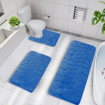 Reljeefse kivimustriga libisemiskindel vannitoamatt Three-Piece Set: 40*50, 40*60, 50*80