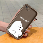 Pehme silikoonist ruudukujuline redelprintimismuster telefoni korpus, t&auml;iskaanega kaamera p&otilde;rutuskindel kaitse kummist &uuml;mbris iPhone Infinix Tecno OnePlus jaoks iPhone 8 pruun