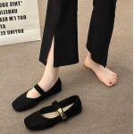 2024 kevad uued lihtsad ruudukujulised retro pehme tallaga Mary Jane kingad Korea mood madala servaga lamedad &uuml;hed kingad naistele 35 must