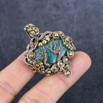 Natural Amazonite Gemstone Handmade Copper Wire Wrap Jewelry Pendant 2.05 y4t01