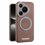 Uus Luksuslik &Auml;ri&uuml;mbris Huawei Pura 70 Pro+ Plus Ultra jaoks Nahast Kate 360 P&ouml;&ouml;rleva Metallist Magnetilise R&otilde;ngashoidikuga P&otilde;rutuskindel Huawei Pura 70 Ultra helepruun v&auml;rv
