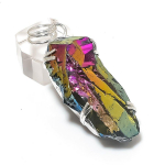 Peacock Titanium Aura Handmade 925 Sterling Silver Jewelry Pendant 2.44 b7p78