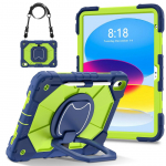 Apple iPadi jaoks (2025. aasta) 360&deg; P&ouml;&ouml;rlev K&auml;epide Raskeveokaitse Stend TPU+PC 3in1 P&otilde;rutuskindel Tahvelarvutite PC &Uuml;mbris iPad (2025) tumesinine v&auml;rv