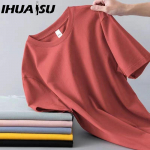 IHUASU Puuvillane l&uuml;hikeste varrukatega T-s&auml;rk Meeste moodne vaba poolvarrukatega s&auml;rk tr&uuml;kitud kaastundes&auml;rk M valge